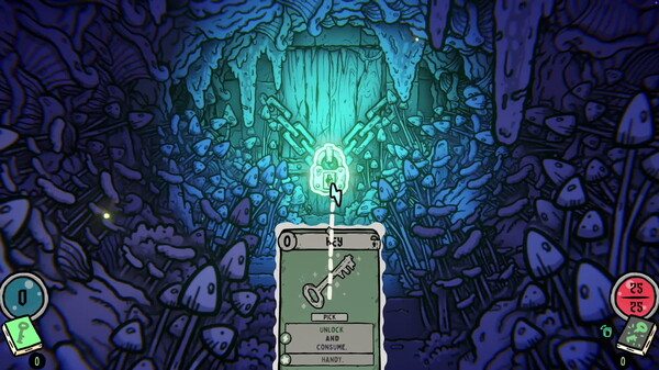 Shroom and Gloom card reward screen with a glowing highlighted card selection during an Early Access run